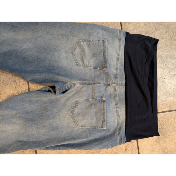 Time and Tru Maternity Jeans Women’s XXL 2X (20) Over Belly Panel Blue Raw Hem - Picture 7 of 10